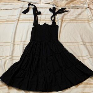 Zexxy Fit and Flare Smocked Tiered Tie Strap Dress Size Small